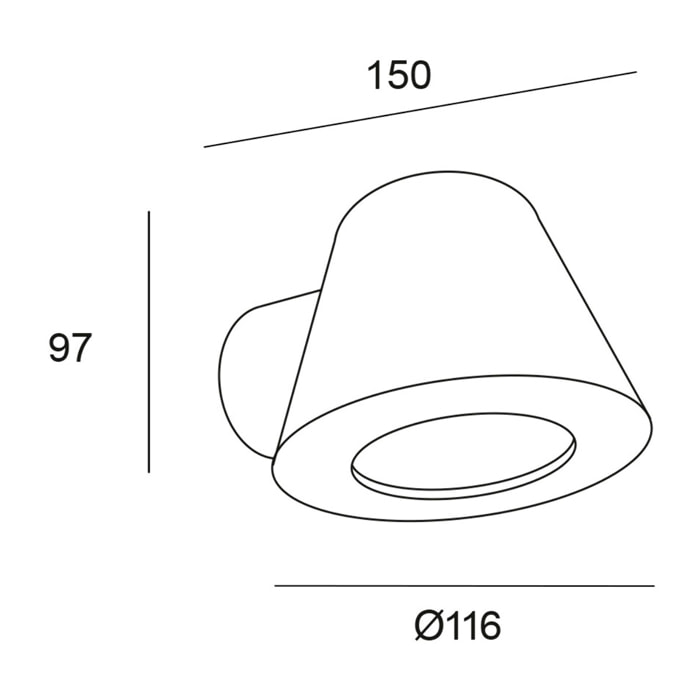 Forlight Cone aplique de uso exterior para bombilla GU10 en color blanco