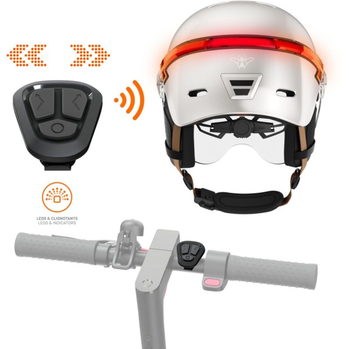 Casque CASR Led Glow crème taille M