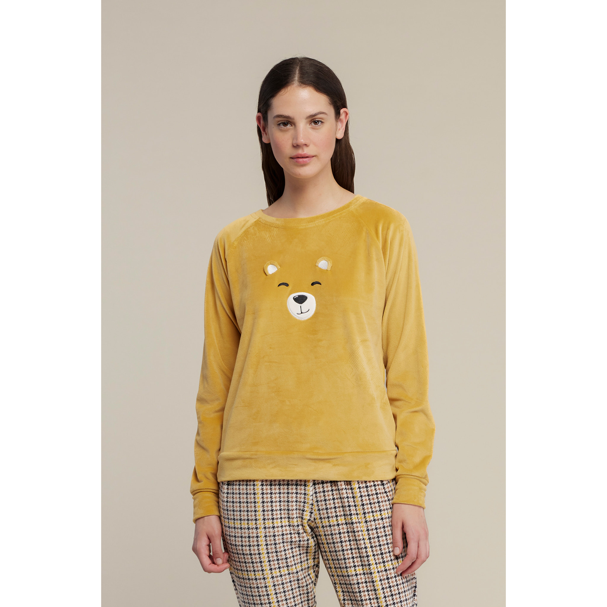 Pigiama donna bear in ciniglia girocollo Noidinotte