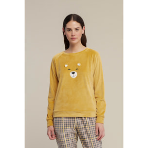 Pigiama donna bear in ciniglia girocollo Noidinotte