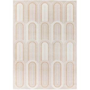 FLORA Alfombra geométrica con relieve en tonos beige, varias medidas disponibles