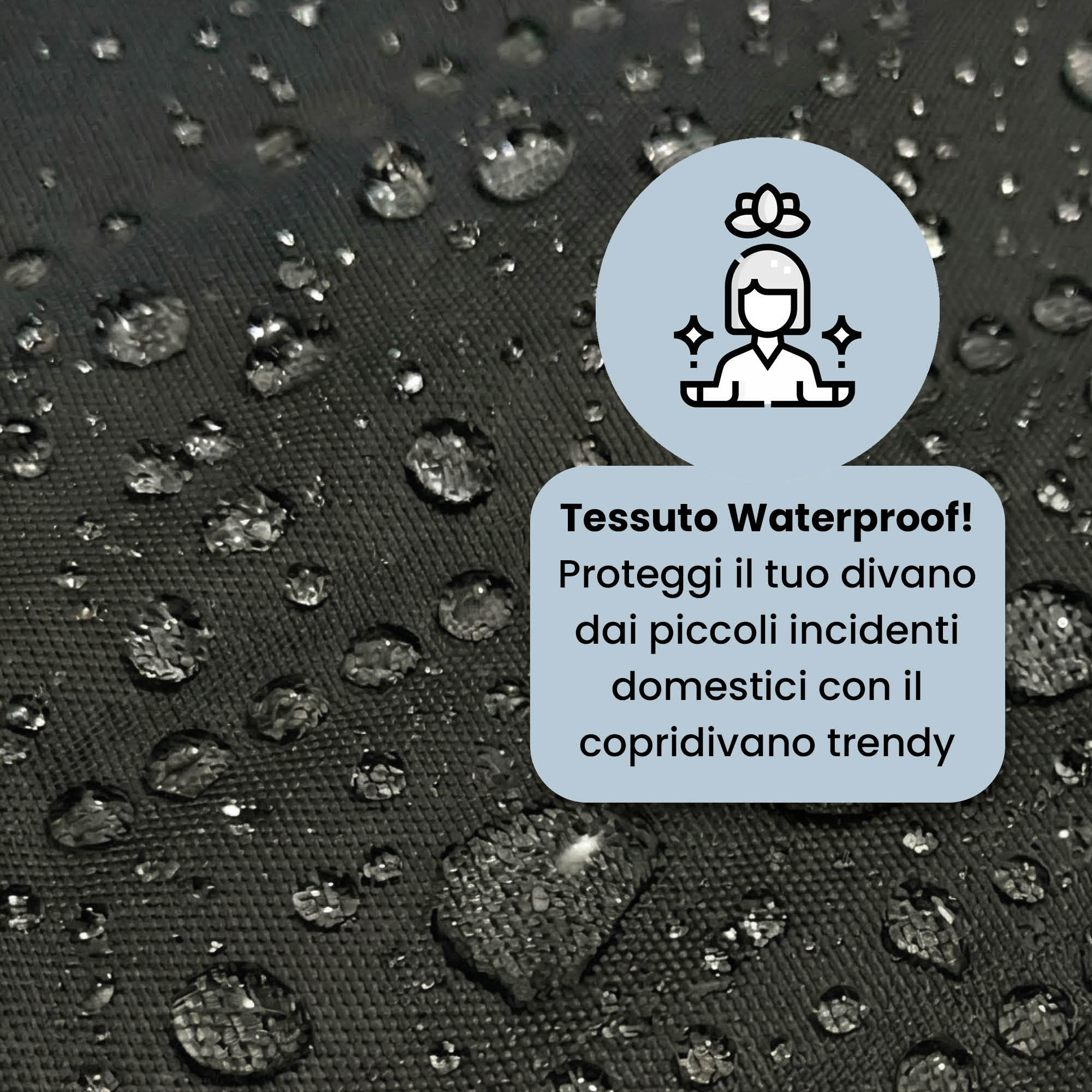 COPRIDIVANO TRENDY, Waterproof, Microfibra, No Stiro, Doubleface - GRIGIO CHIARO/FUMO