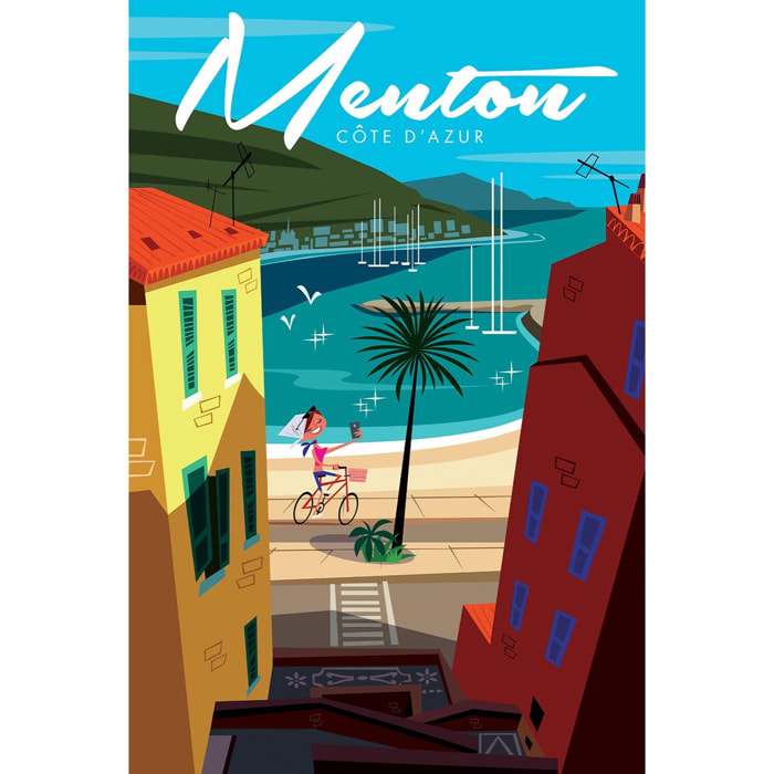 Tableau cote d'azur menton  Toile imprimée