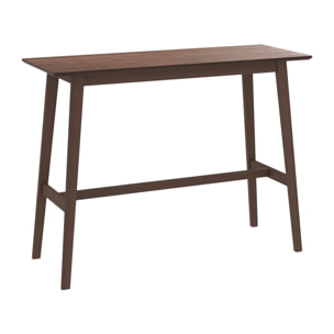 Table de bar rectangulaire 4 personnes en bois foncé 120 cm - Buvette