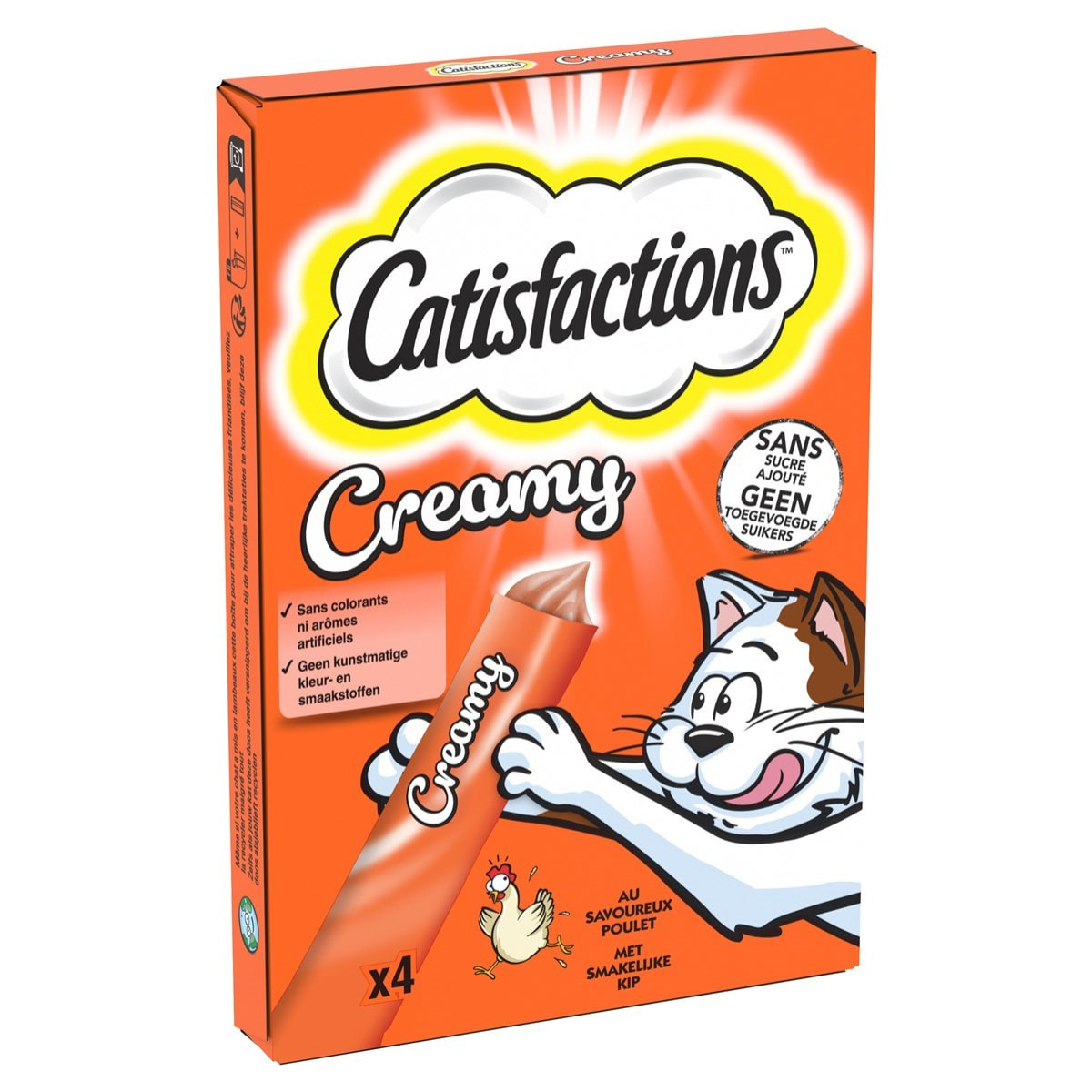 CATISFACTIONS Creamy Friandises  au poulet pour chats 10g (4x11)