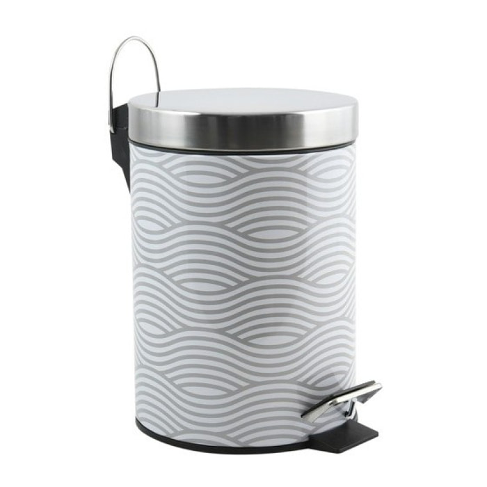 Poubelle à  pédale Inox 3L Wave Gris MSV