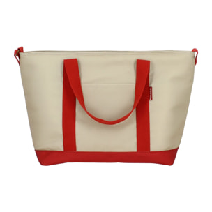 Sac en tissu isotherme beige et rouge 26L COLORAMA