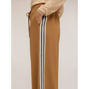 Motivi - Pantalones palazzo con banda lateral - Marrón