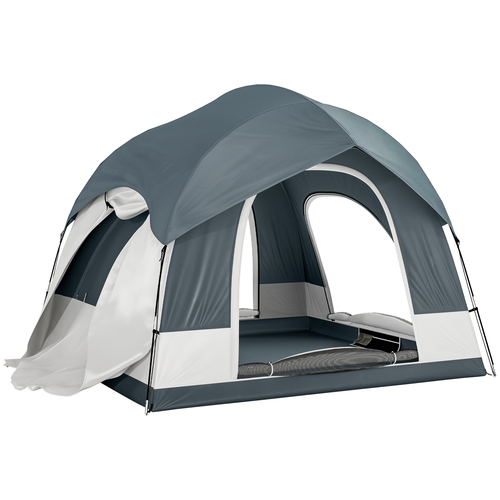 Tente de camping 2-4 personnes tente de voiture 2 en 1 bleu foncé