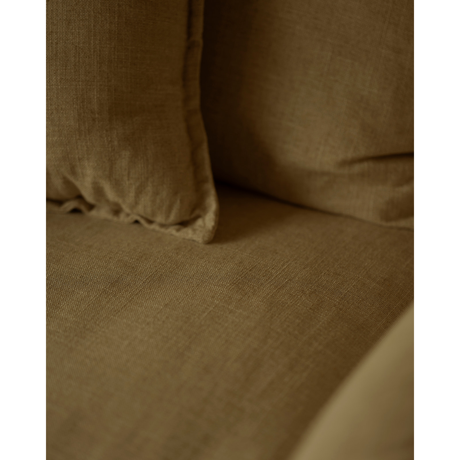 Fauteuil en coton et lin déhoussable ton vert de 98x90cm Hauteur: 81 Longueur: 98 Largeur: 90
