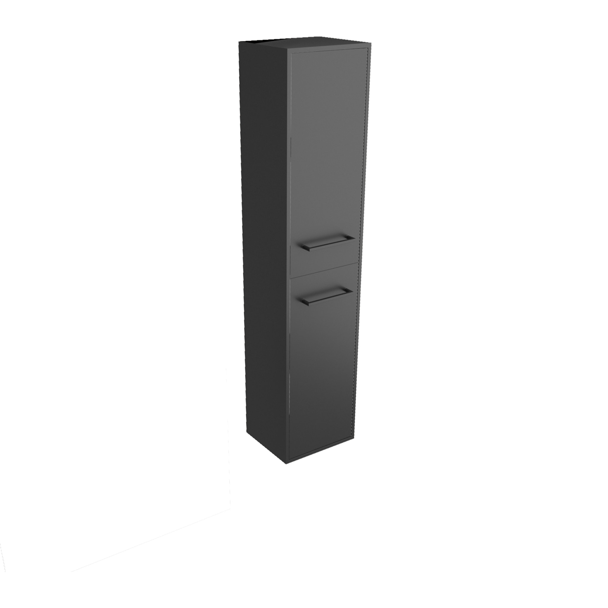 Colonne de salle de bain noir 30x35x150 cm avec 2 portes et poignées noir mat - STRUCTURA F050