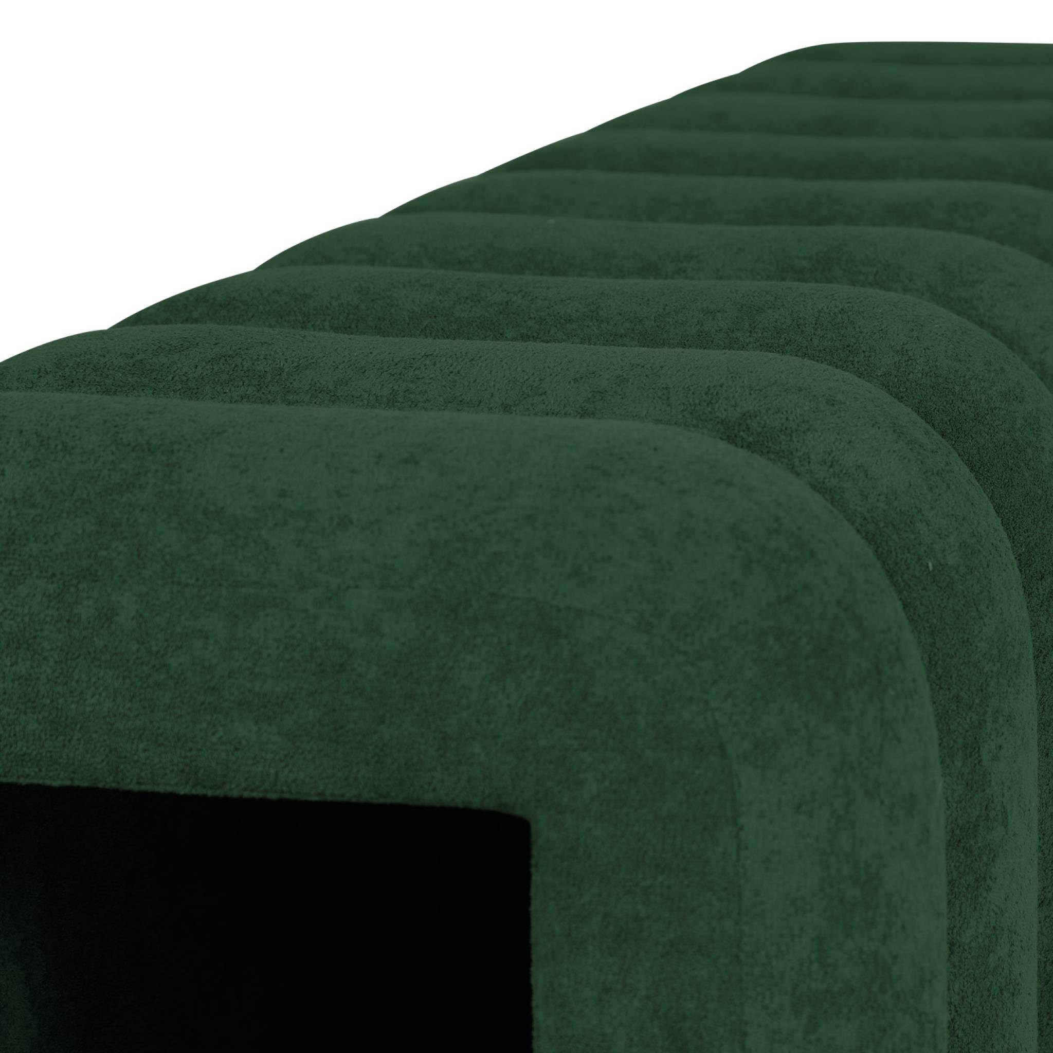 Banc. bout de lit contemporain en tissu vert foncé