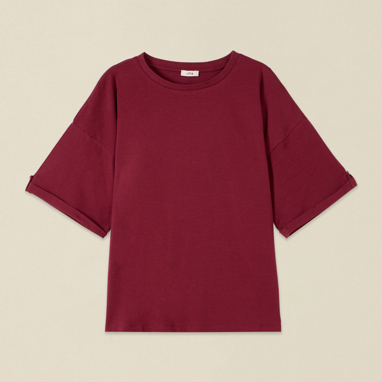 Oltre - Camiseta oversize con detalle de botones - Burgundy