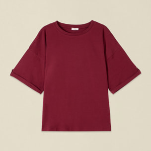Oltre - Camiseta oversize con detalle de botones - Burgundy