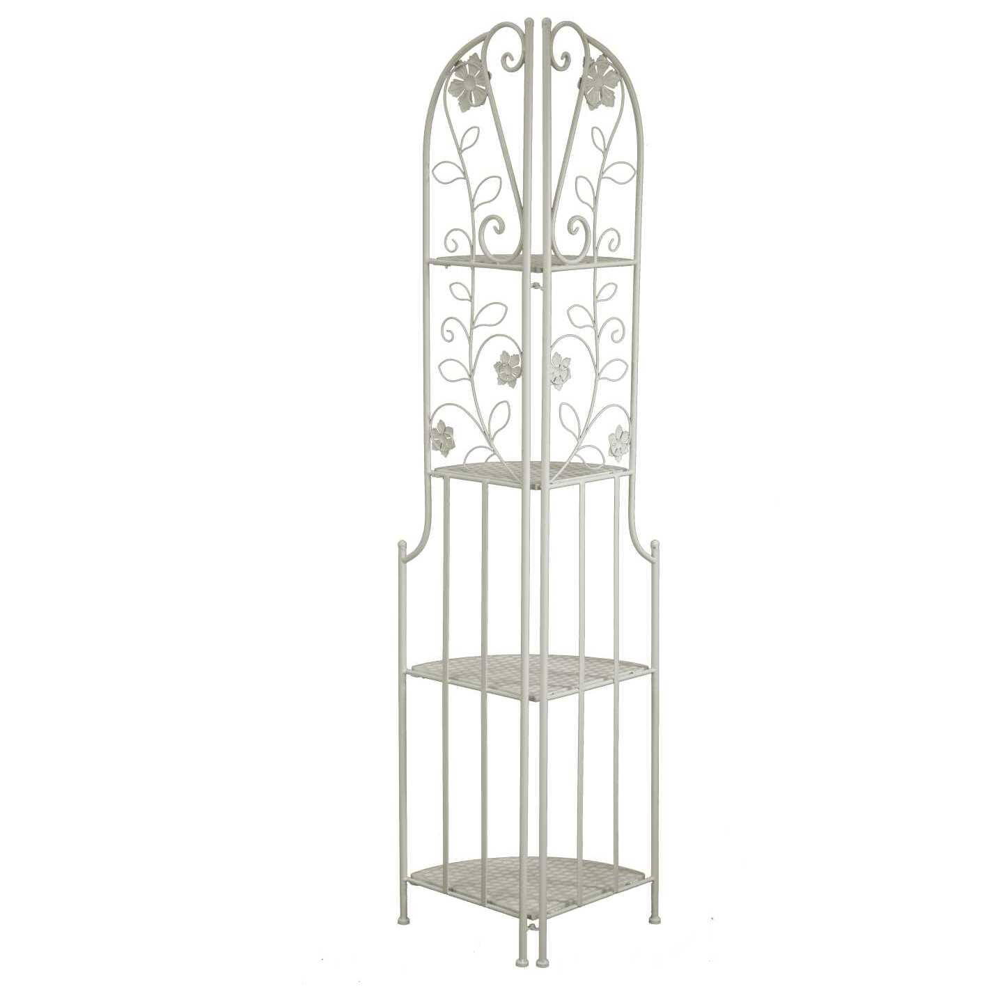 Scaffale Milena in metallo 4 piani ad angolo bianco cm48x33h160