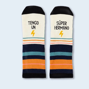 Mini Calcetines "Tengo un súper hermano" talla 19-22