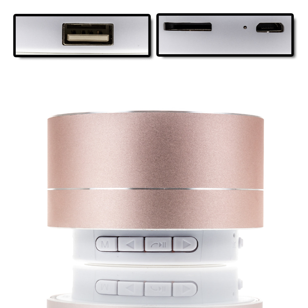 Altoparlante bluetooth metallico con vivavoce e luce led