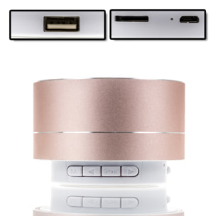 Altoparlante bluetooth metallico con vivavoce e luce led