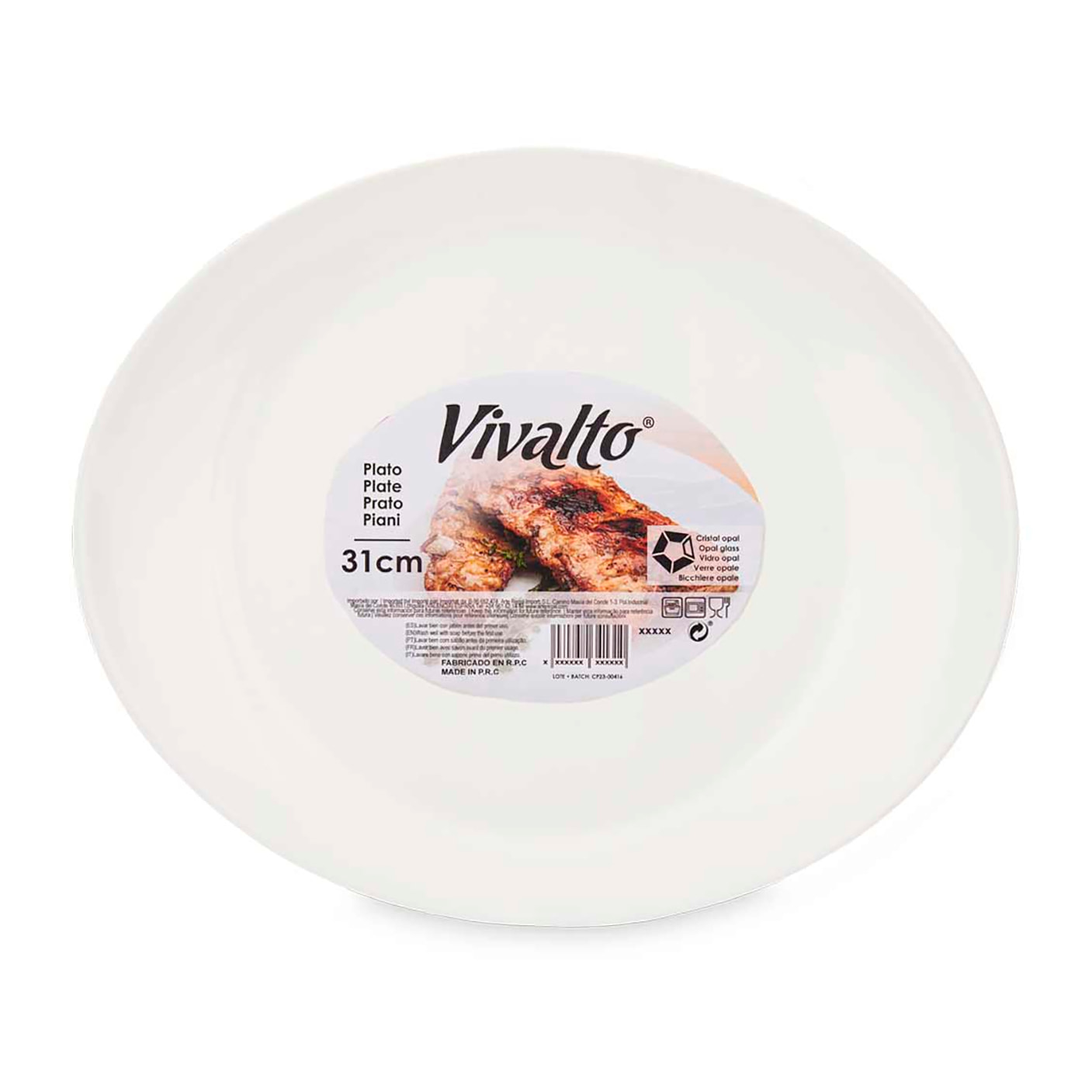 PACK 2 PLATOS CARNE OPAL OVALADO 31CM