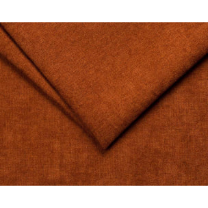 Julia - canapé 3 places convertible couchage quotidien matelas 14 cm en tissu - Rouille