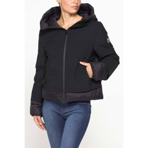 GIUBBINO CORTO CON CAPPUCCIO IN DOPPIO TESSUTO