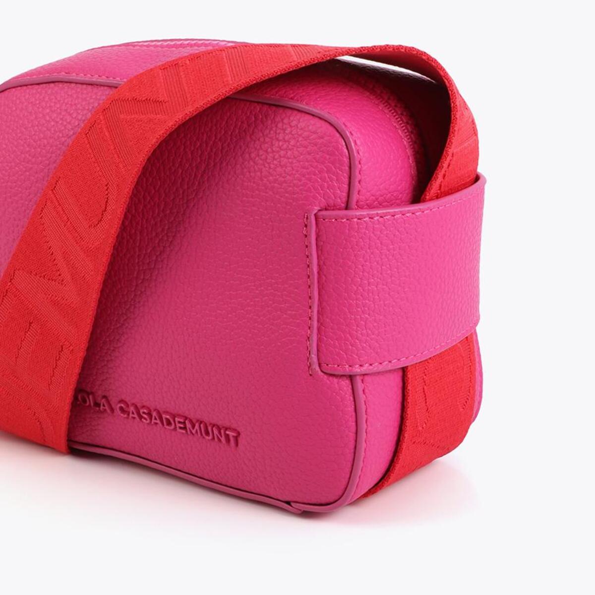 Borsa a tracolla in nylon a contrasto