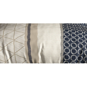 Parure housse de couette coton beige