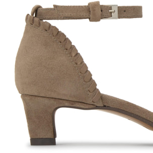 Zapato tacón Adela en serraje con tacón de 4 cm