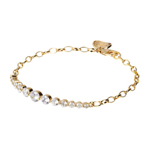 Bracciale Golden Catena Rolo con Punti Luce in Cubic Zirconia