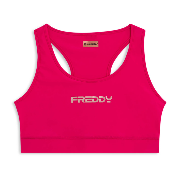 Top sportivo con retro vogatore elasticizzato