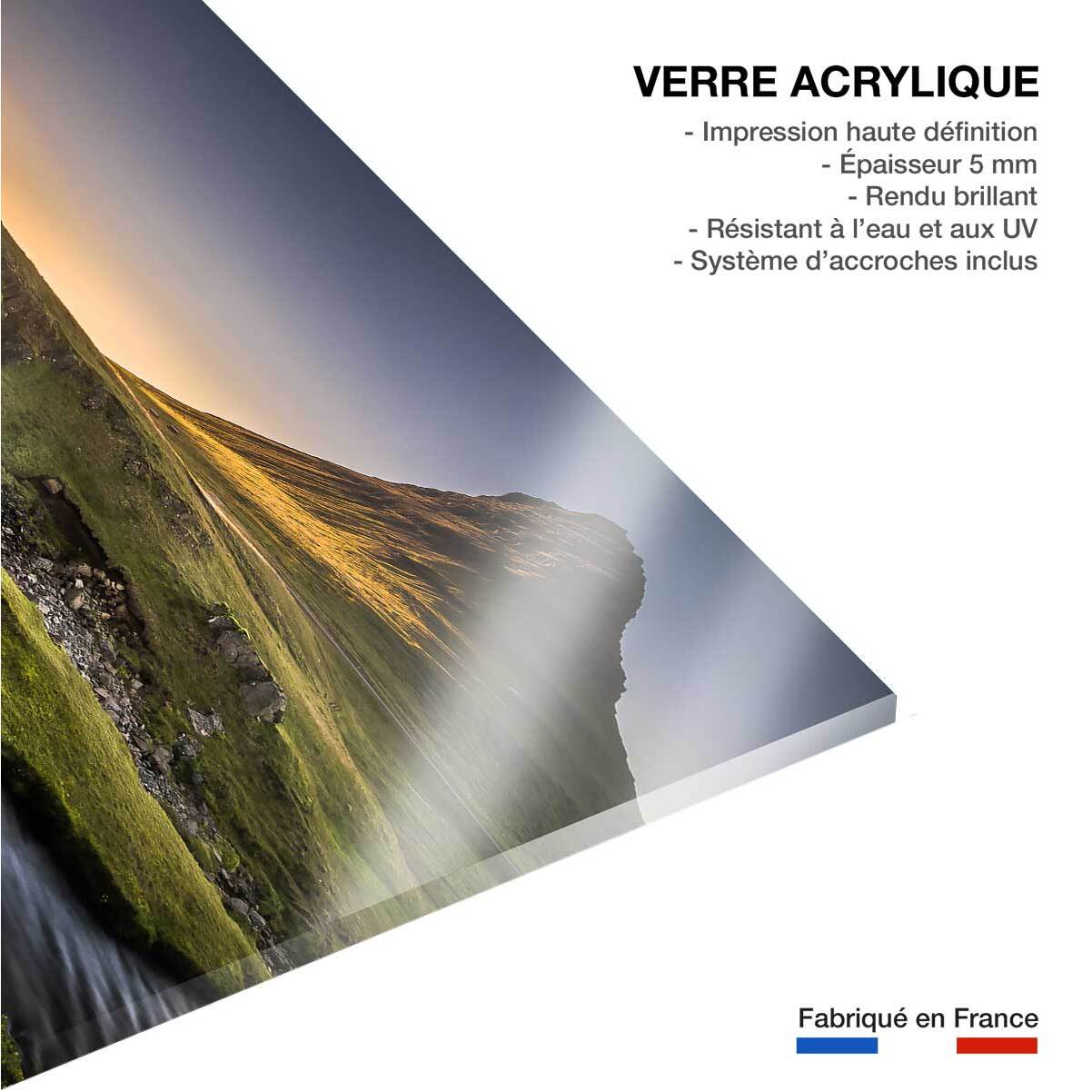 Tableau cascade o - kirkjufell islande Tableau plexiglas