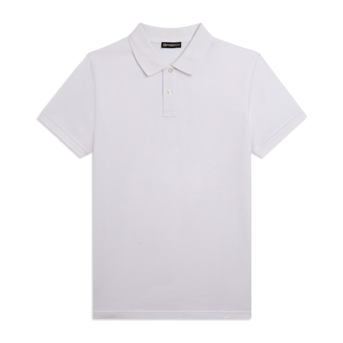 Polo Uomo Freddy in Piquet di Cotone con Logo Outline