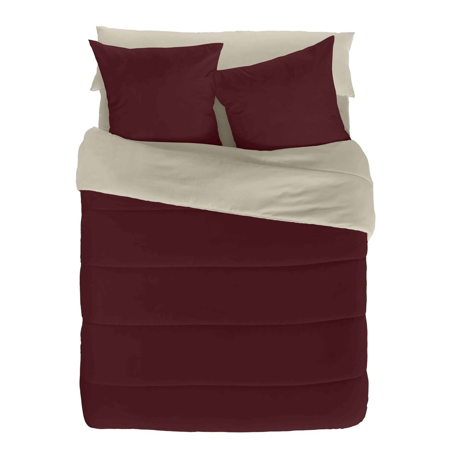 Naturals - Edredón Bicolor - 300 Gr - 100% Microfibra Poliéster - Burdeos/Vainilla