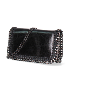 Borsa a tracolla da donna Made in Italy - Eolian Nova - Pelle scamosciata stampata - 22.0 x 13.0 x 4.0 cm