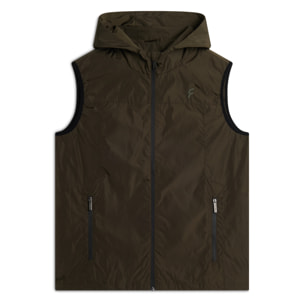 Gilet Uomo in Poliestere con Cappuccio e Full Zip