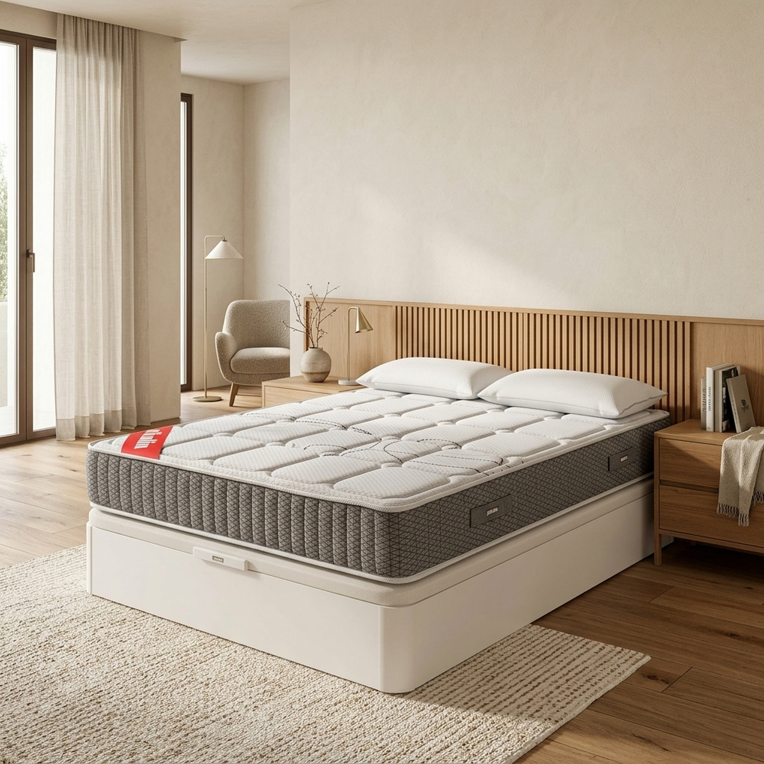 Colchón Muelles Ensacados + Canapé Abatible + Almohada | ENVIO, ENTREGA Y RETIRADA INCLUIDO | Troas