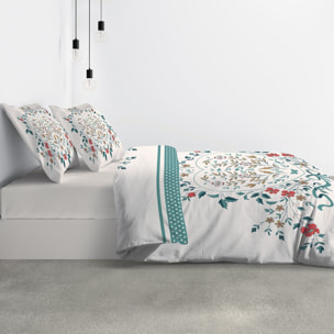 Parure housse de couette 3pcs avec taies oreiller 100% coton 47fils capucine