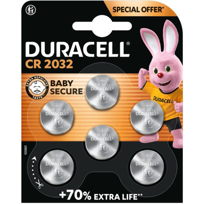 Pile DURACELL SPE 2032 x6