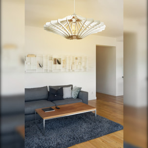 Lámpara de techo, mdf, blanco, colección Covadonga, 59x59x55, casquillo E 27 Max 45 - 60