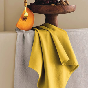 Serviette pur coton motif jacquard jaune Bastide curry