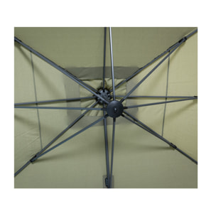Parasol déporté 4x3m - vert mélèze - SAPHIR