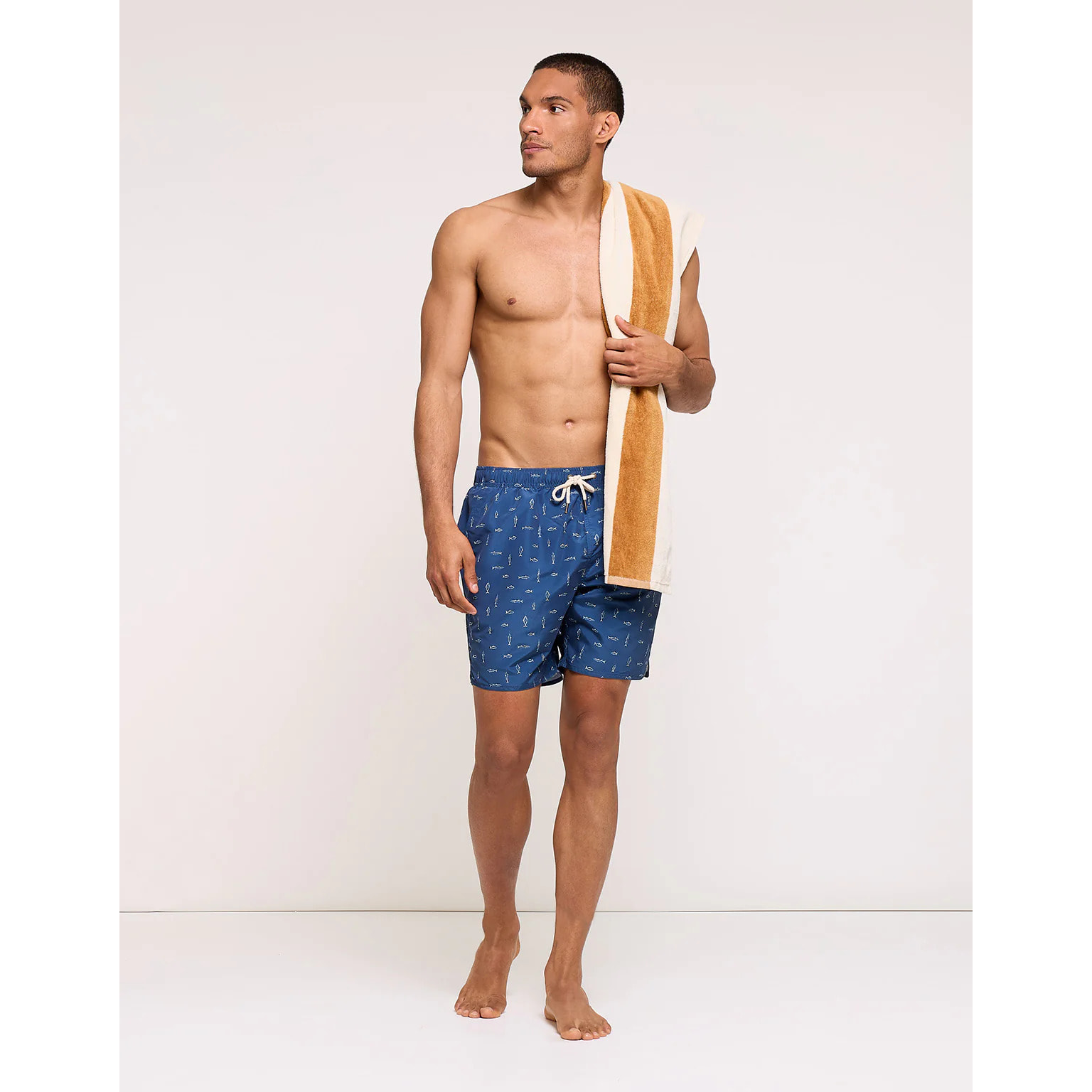 Bañador Regular Estampado Azul Marino - Piscis