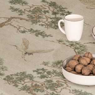 Mantel estampado antimanchas GARZA VERDE