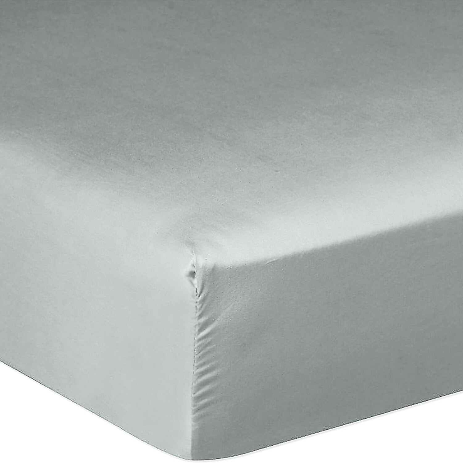 Drap housse - bonnet:30cm 100% satin de coton lavé 105 fils celadon