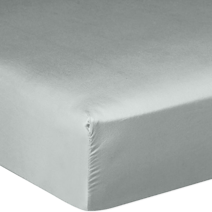 Drap housse - bonnet:30cm 100% satin de coton lavé 105 fils celadon