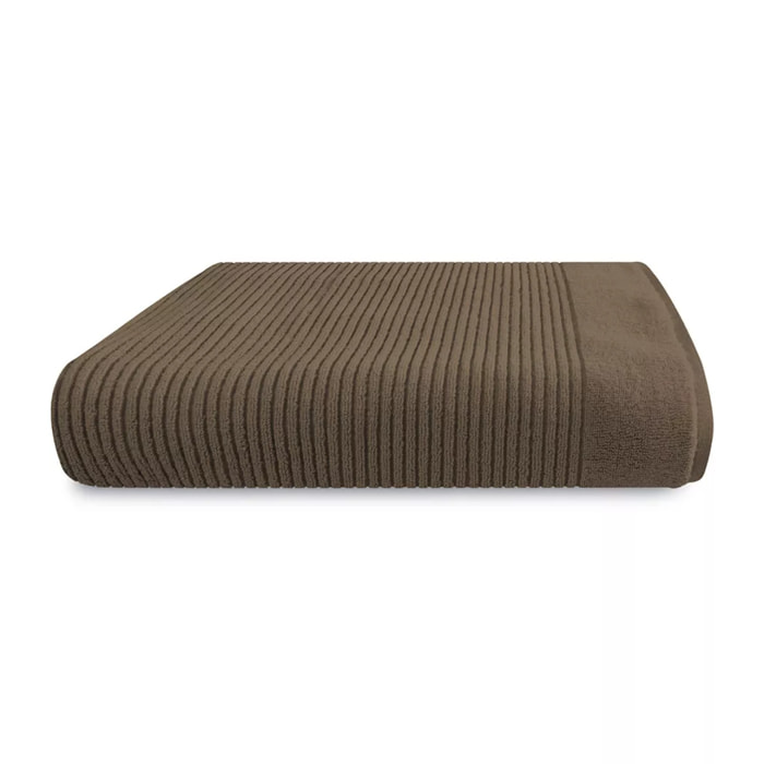 Drap de douche pur coton 575 g/m² uni brun marron Vitae chocolat