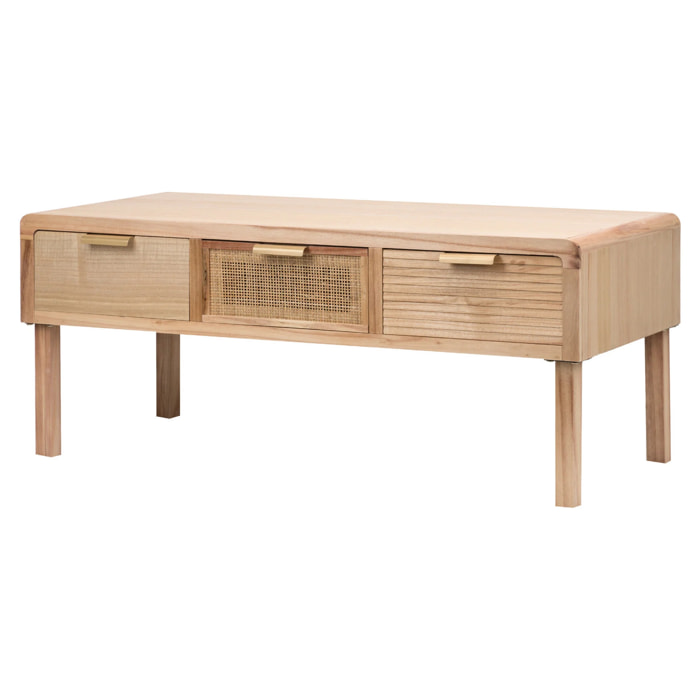 Mesa Centro Madera Natural 110x50x45 Cm