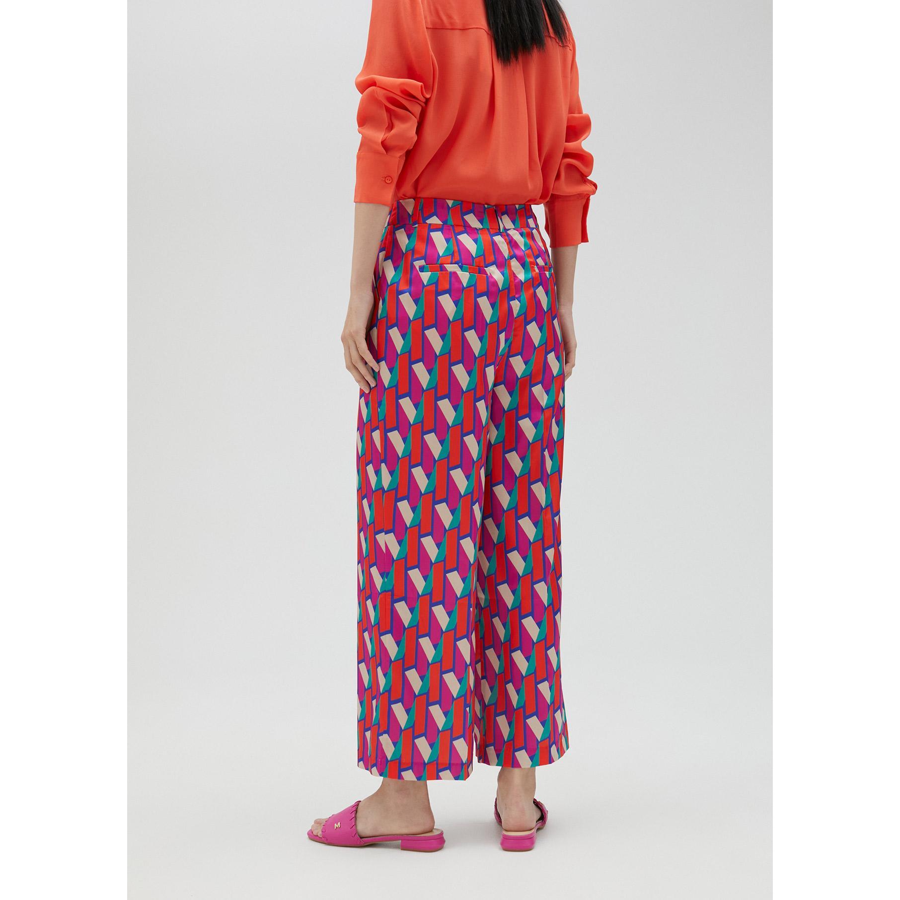 Pantaloni palazzo logo multicolore