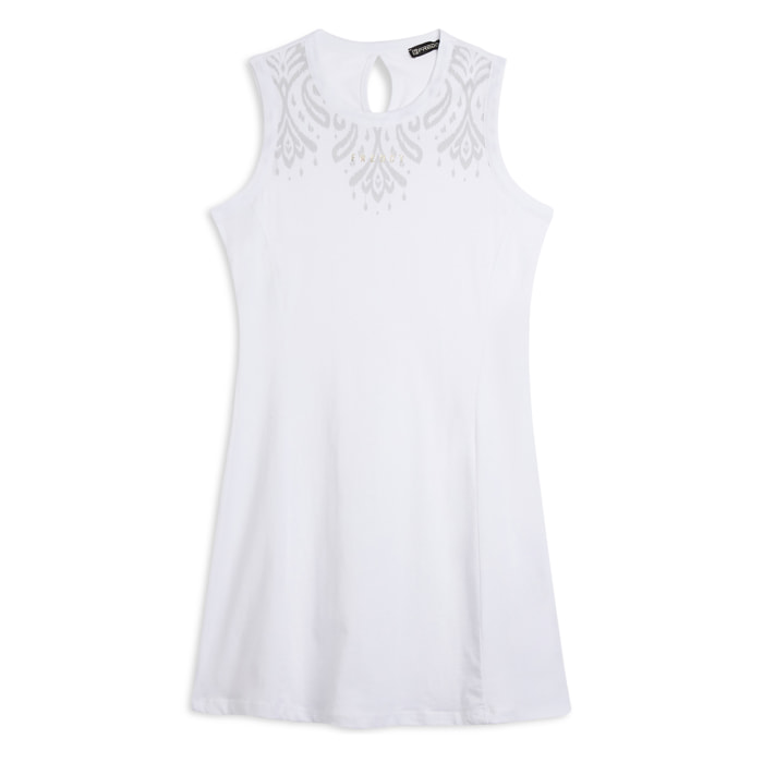 Vestito senza maniche in jersey con dettagli floreali