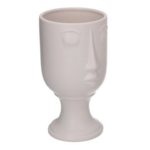 Portavaso in ceramica viso bianco cm12x11,2h21